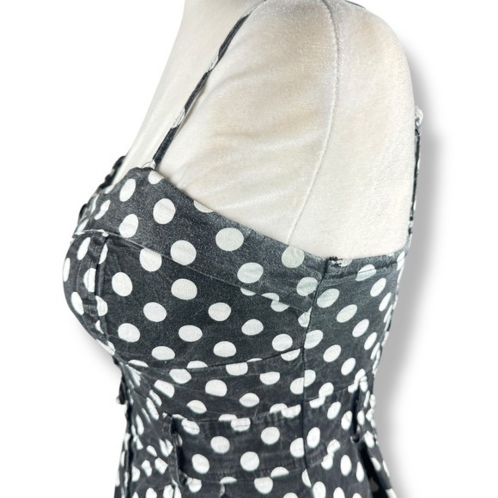 Deb Y2K Party Dress Size Medium Polka Dot Twee Pin Up Retro Feminine Vintage - Picture 10 of 16